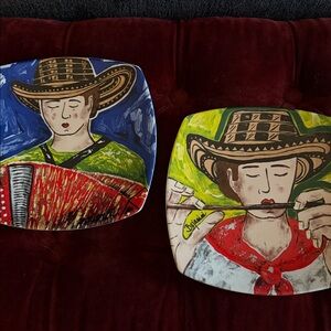 Bojanini Art Gallery 9/9” Dessert Plates 2Piece Set Carnival Collection